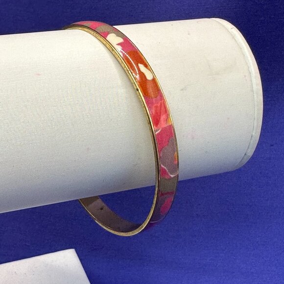 J. Crew Enamel Gold-Tone Bangle Bracelet Abstract Design - Picture 3 of 15